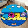Sig. Tappeto Rotondo Little Miss da Uomo, Tappeto per Soggiorno Camera da Letto Divano Sala Giochi Decorazione, Tappetino Antiscivolo