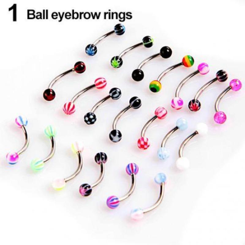 Ball Cone Dice Rhinestone Eyebrow Lip Tongue Nose Navel Belly Button Rings
