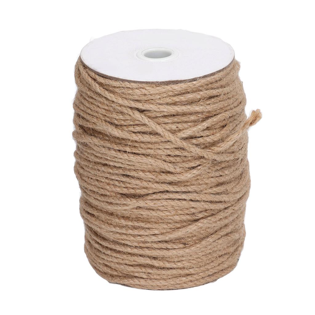 4MM 3 Strand Rope 100m Natural Decoration Hemp Jute Twine String for Artworks Gardening Decorating