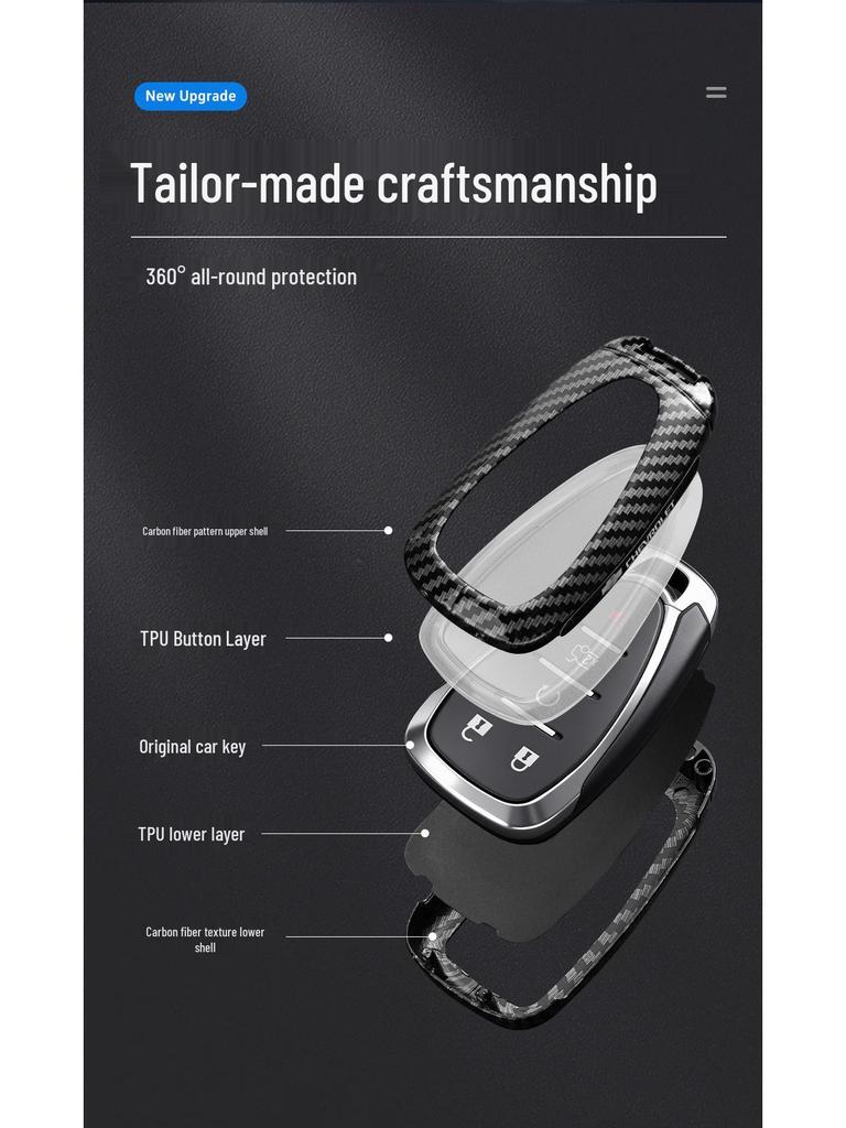 Chevrolet Schlüsselabdeckung für Cruze, Cavalier, Malibu XL, Equinox, Trax (Kohlefaser)