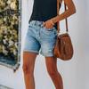 Jean Shorts for Women High Waisted Ripped Distressed Denim Shorts Summer Stretchy Casual Shorts with Pockets