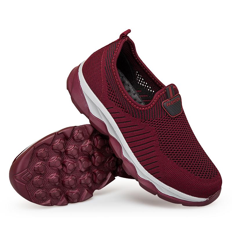 Womens Canvas Sneaker Four Seasons Couple Flying Weave Mesh Hollow Mesh Lazy Sports Casual Women'S Shoes Hiking Water Shoes