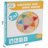 Jogo de Damas de Madeira de Dupla Função Jogo de Damas Chinês para Crianças de 4 a 6 Anos Brinquedo Educacional de Tabuleiro de Estratégia para Jogar em Família