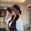 Cotton Linen Blend Fisherman Hat With Bow Decoration For Women Summer Sun Protection Wide Brim Casual Sunhat