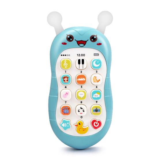 15 Buttons Mobile Phone Toy with Lanyard Chinese English Bilingual Silicone Ears Baby Phone Toy Telephone Music Sound Story Machine for Daily Life