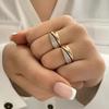 Modische Unregelmäßige Geometrie Voller Zirkonringe Persönlichkeit Mehrschichtiger Zeigefingerring für Frauen Charme Schmuckzubehör Geschenke