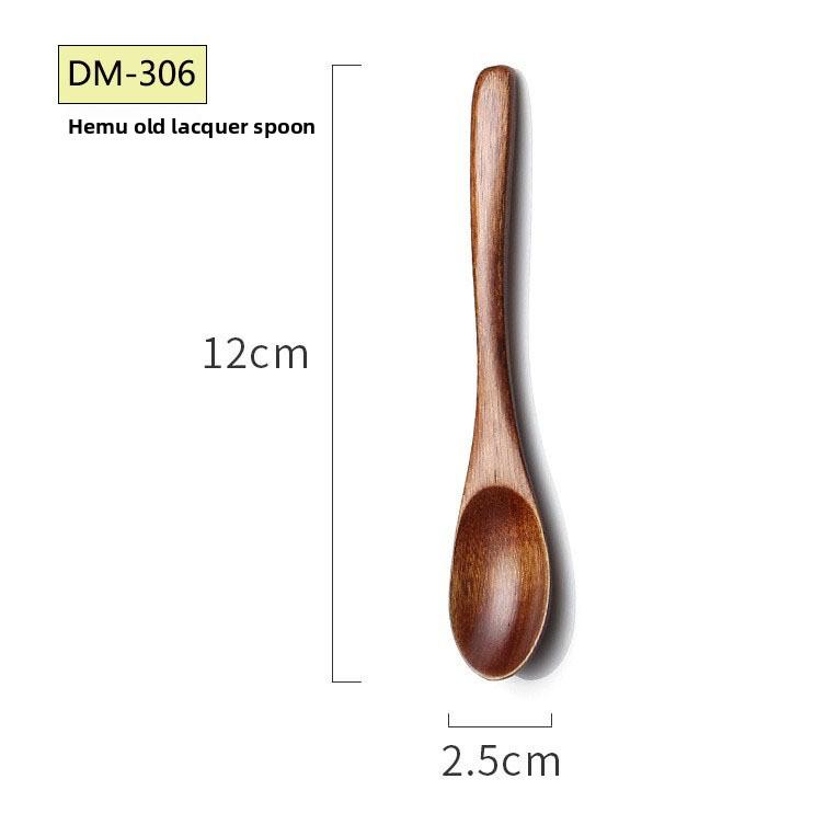 Solid Wood Lacquer Long Handle Winding Wood Spoon Style Log Small Spoon Free Lettering Multi-style Stirring Spoon