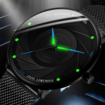 Mode Herren Uhren Luxus Quarzuhr Männer Casual Business Schwarz Mesh Stahl Leucht Armbanduhr Männliche Uhr Relogio Masculino