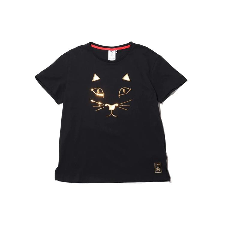 (WMNS) PUMA x Charlotte Crossover SP20 Pattern Round Neck Short Sleeve Black Women s 596763-01 S