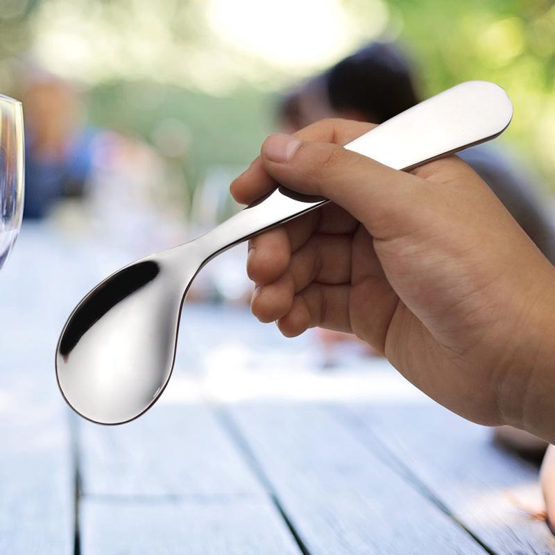 Thickened Spoon Child Feeding Crooked Head Spoon Tableware 304 Stainless Steel Creative Cartoon Cutlery Kitchen Dining Bar Home