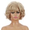 Elegant Women's Synthetic Blonde Wig with Bangs for Lady Short Curly Wigs Daily Party Costume Cosplay Heat Resistant