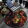 Royal Lion Round Area Rug,Carpet Rug for Living Room Bedroom Sofa Playroom Decor,Non-slip Floor Mat