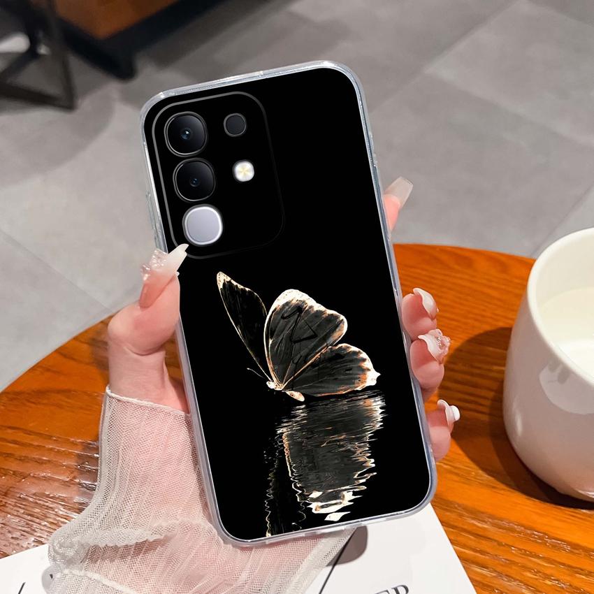 Dla Vivo Y29 Y29s Y28 Y27 Y22 Y21a Y21e Y20a Y20i Przezroczyste Etui na Telefon TPU Tajemniczy Orientalny Wzór Smoka Miękkie Silikonowe Antypoślizgowe Etui Dla Vivo Shell