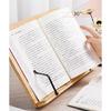 Wood Textbook Book Stand 6 Angles Adjustable Book Holder with Metal Page Clips for Music Scores Cook Recipe Tablet