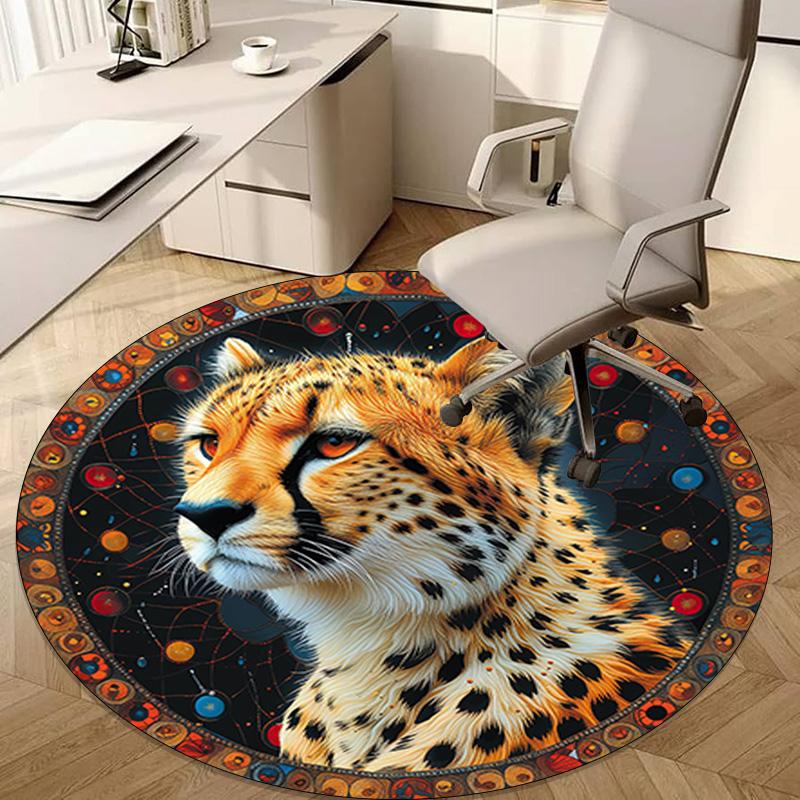 Animal Circular Rug - Office Decorative Carpet For Living Room Bedroom Door Mat Floor Rug Computer Chair Area Rug