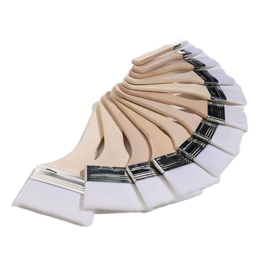12Pcs/Set White Art Paint Brush Set Barbecue Brush  for Acrylic Oil Paint Varnishes Watercolor