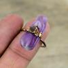 Star Amethyst Ring Electroformed Copper Ring Adjustable Rings Green Tourmaline Rough Gemstone Jewelry Handmade Ring Copper Jewelry For Gifts