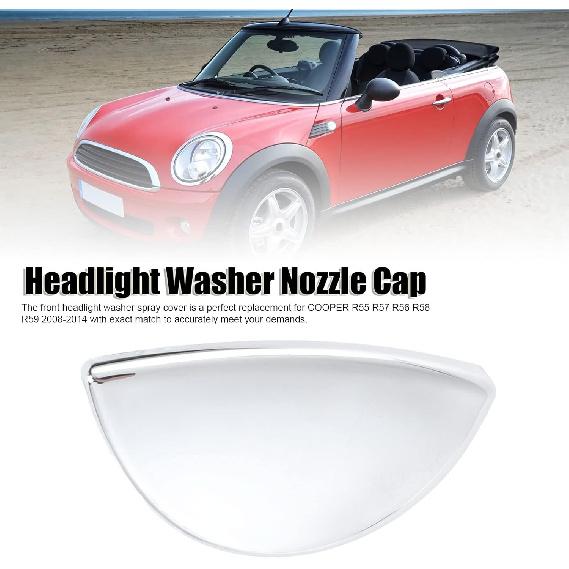 Aramox Headlight Washer Nozzle, Headlight Washer Nozzle, Headlight Washer Spray Cover Headlight Headlight For R55 R57 R56 R58 R59 2008-2014 Left