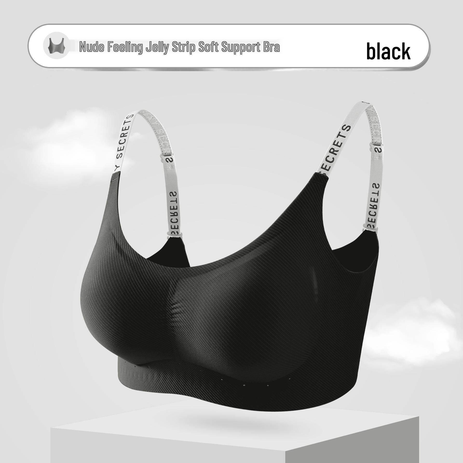 

Женский бесшовный поддерживающий бюстгальтер с цветными блоками и полосками, с дышащими внутренними чашками S: 70(32)AB чёрный