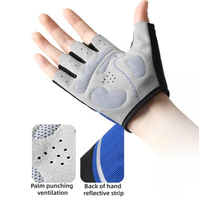 1 Pair Cycling Half-finger Gloves Men Women Moisture-Wicking Breathable Non-slip Multi-purpose Outdoor Motorcycle Riding Sports Fingerless Gloves