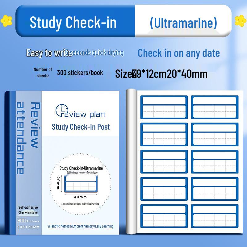Ebbinghaus Forgetting Curve Memory Book & Self-Discipline Check-in Stickers for Students
