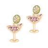 European and American Fashion Wine Glass Shape Versatile Earrings Alloy Diamond-encrusted Hollow Pearl Earrings Cross-border Wholesale Manufacturers