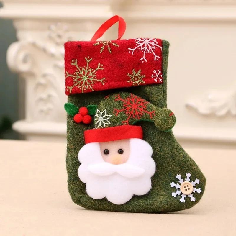 1Pcs Christmas Decoration Cartoon Socks Xmas Tree Hanging Ornaments Merry Home Room Decor Gifts New Year Happy Navidad Supplies