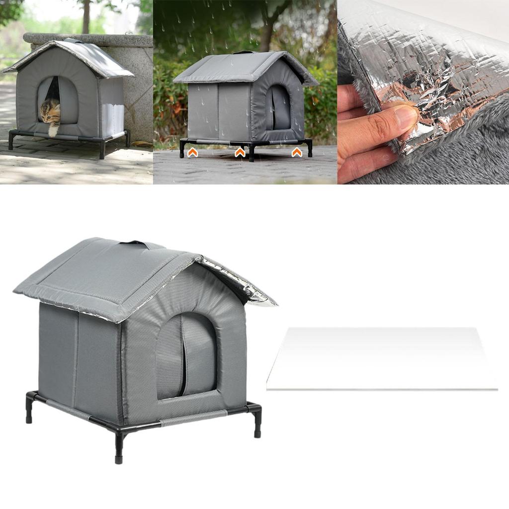 Outdoor Cat Tent Insulated Winter Shelter Waterproof Windproof Pet House for Stray Cats Backyard