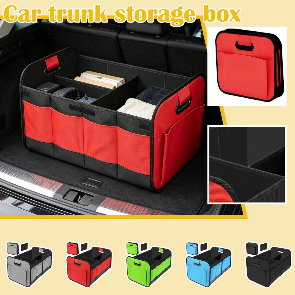 Car Trunk Organizer Foldable Storage Box Oxford Fabric Multi Compartment Portable Tool Storage Container for Vehicle Interior Organization