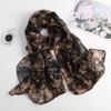 180cm Long Floral Cotton and Linen Scarf for Women, Thin and Soft, Versatile Silk Scarf for All Seasons