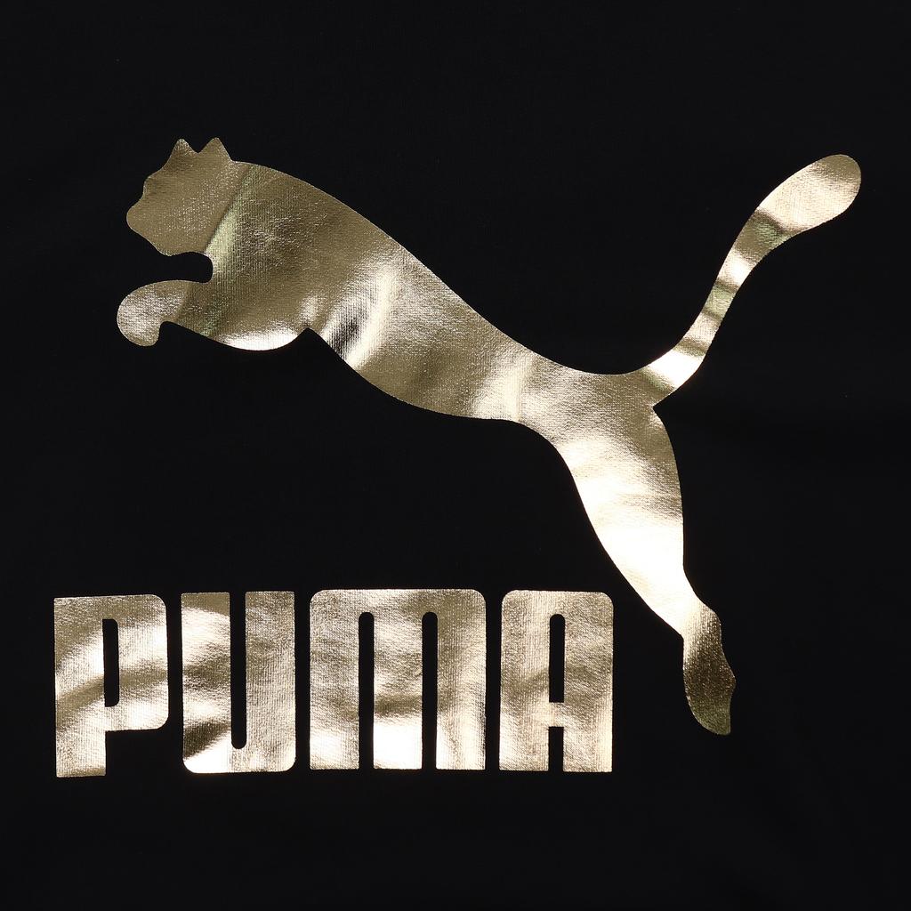 Puma Classics Gold Logo Knit Pullover Hoodie Men Tops Black 595907-51