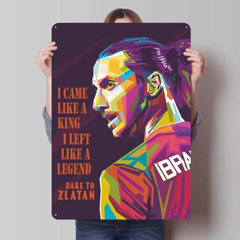 Zlatan Ibrahimovic Zitate Blechschild Inspirierende Poster Gamer Zimmer Dekoration Mann Innenwanddeko Wohnzimmer Retro