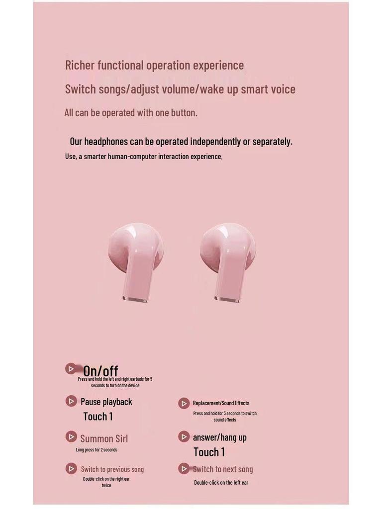 Mini High-Value Noise-Cancelling Bluetooth Earbuds for Girls - Wireless, Hot-Selling Pro5s Edition