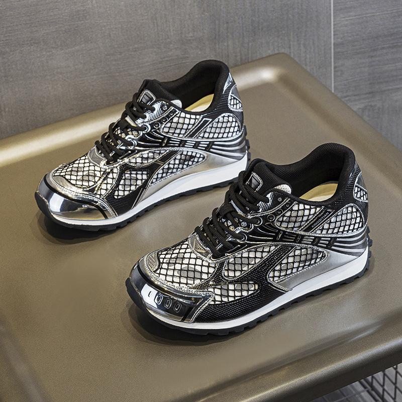 Inner heightening women's shoes new casual rubber non-slip mesh breathable sports shoes tide