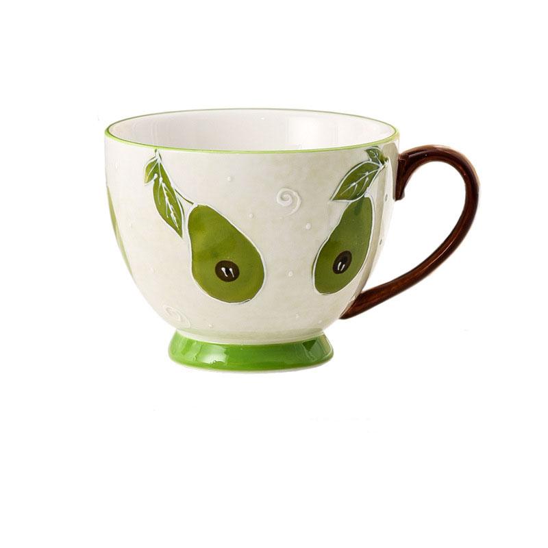 Large Fruit Strawberry Mug Cute Ceramic Coffee Tea Cup Couple Mug with Handle Birthday Gift Women Friend Lovers