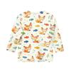 T-shirt décontracté pour enfants avec imprimé animal, col rond, manches trois quarts, tissu doux et confortable, adapté pour un usage quotidien et les activités de plein air