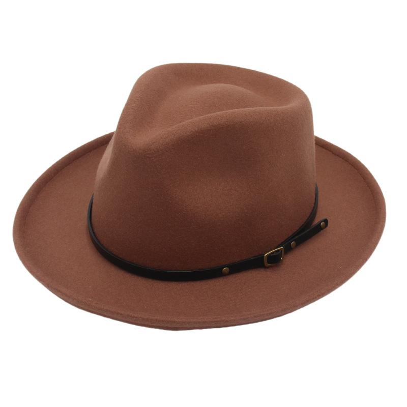 Fedora Top Hat Small Black Belt Accessories Model Walk Show Felt Hat Jazz Dance Dress Up Hat