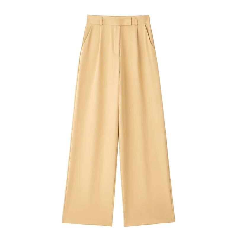 Autumn Straight-leg Professional Black High Waist Loose Pants