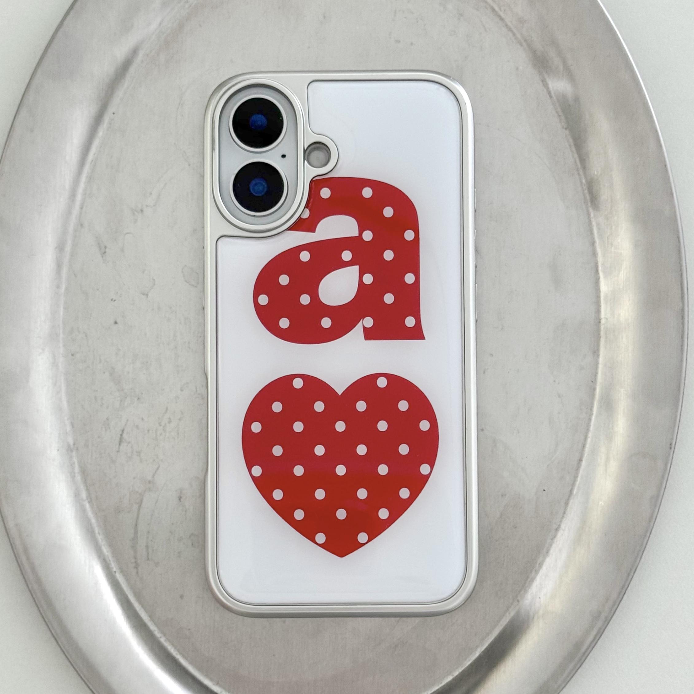 

HOT Luxury Clmj RED DOTTY LOVE WHITE Phone Case for iPhone 17 16e 16 15 14 13 12 11 Pro Max X XR XSMAX 8 7 Air Plus Luxury Clear iPhone 17