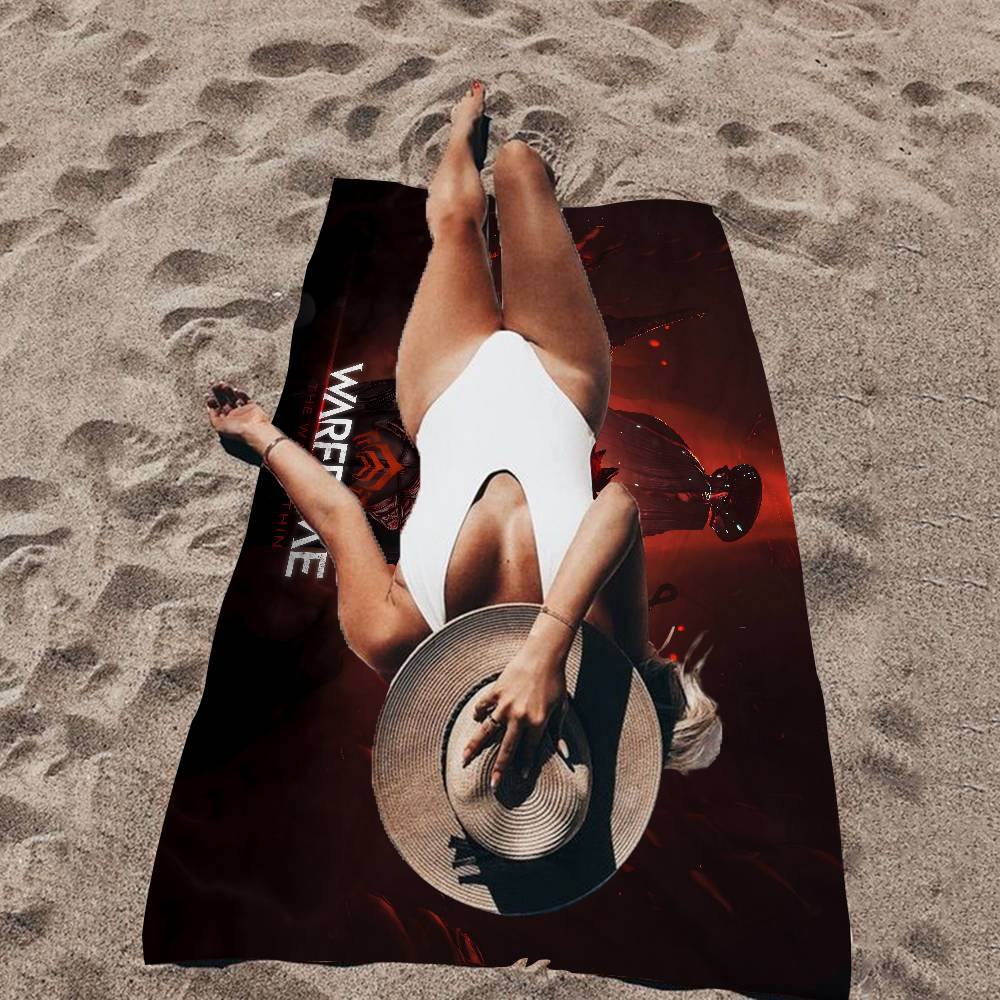 Warframes Gamer Anime Beach Swimming Towel Soft Absorbent Washcloth Children's Gifts For Kids Travel Camping Gym