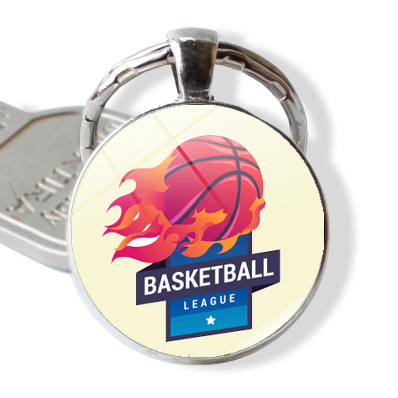 Basketball Layup Lover Keychain - Glass-Embossed Sports Gift