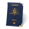 Australia Passport Holder: Slim Leather with Copper Details and Ticket Pocket