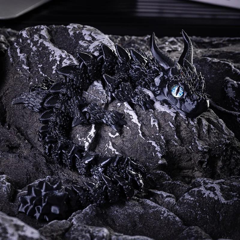 3D Printed Magic Dragon Movable Joint Fidget Toy Rotatable Articulated Home Office Desktop Ornament Adults Kid Toys Crafts Gifts