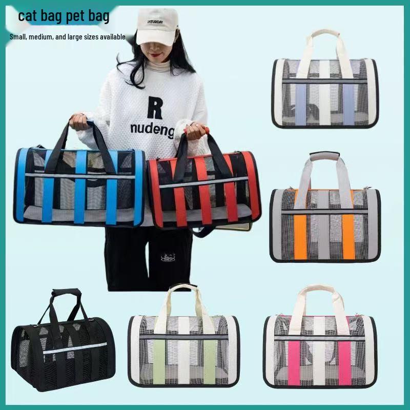 Foldable Pet Travel Bag: Breathable & Portable Carrier for Cats & Dogs, All-Season Use
