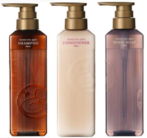 

POLA Aroma Esse Gold Shampoo N x Conditioner N x Body Soap N 3-piece set 470ml, Black