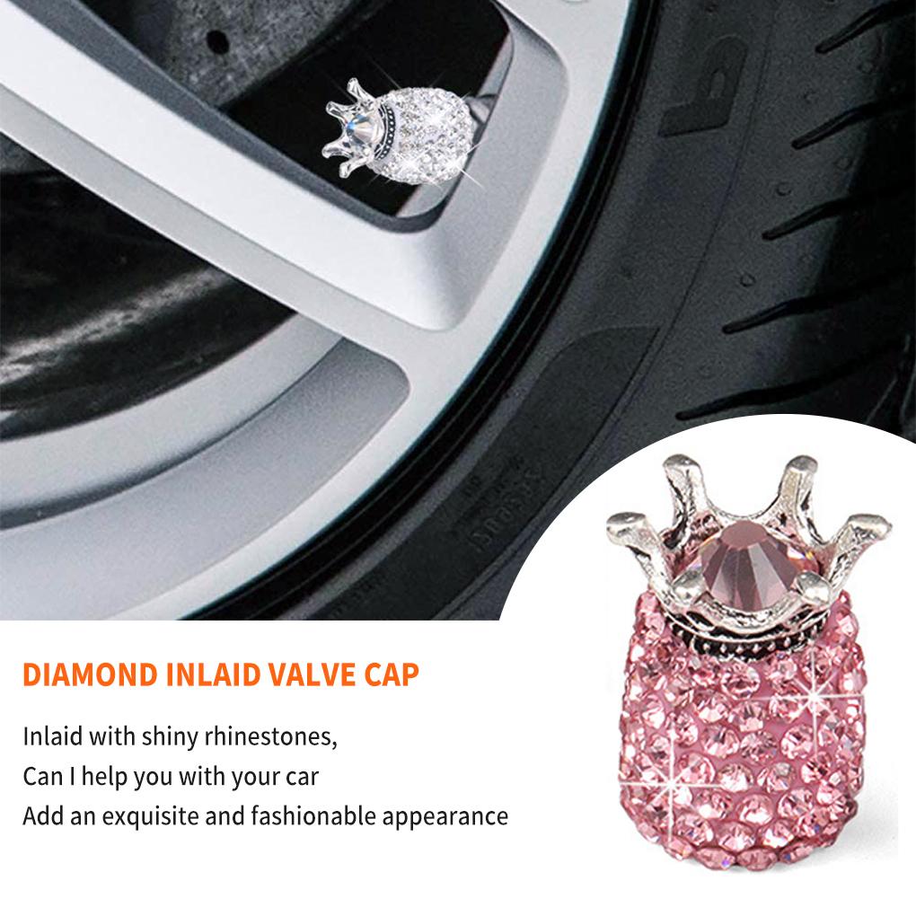 4 Pieces Universal Tire Caps Crown Shaped Tires Cover Part Tyre Stem Replacement Part Tyres Accessories Modification Parts