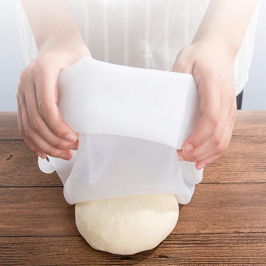Kitchen Silicone Dough Bag with Clip, Thick Non-Stick Kneading Bag for Home Baking and Proofing, Large Size Dough Bag