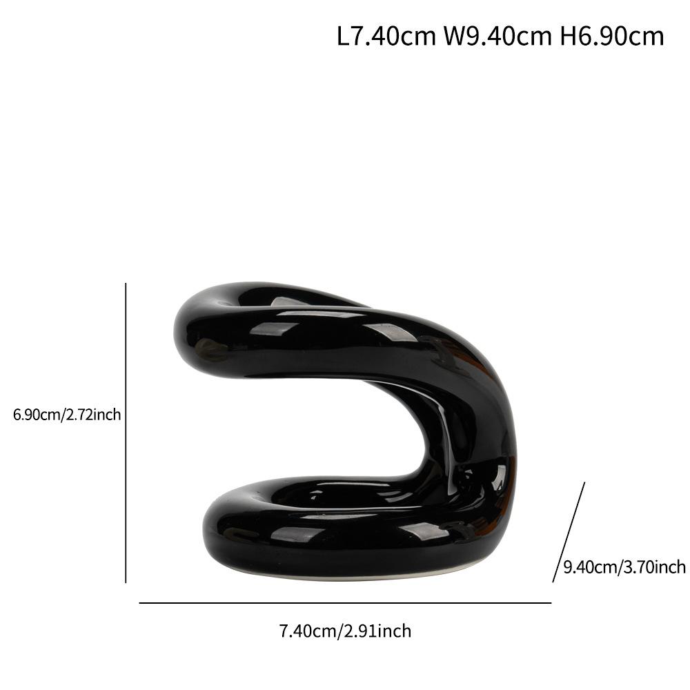 

Ceramic Figurines Hollow Makeup Brush Tool Storage Box Table Organizer Pen Holder Dressing Table Decoration Living Room Objects чорний