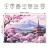 2D Mount Fuji Sakura Scenery Backdrop Japanese Landscape Background