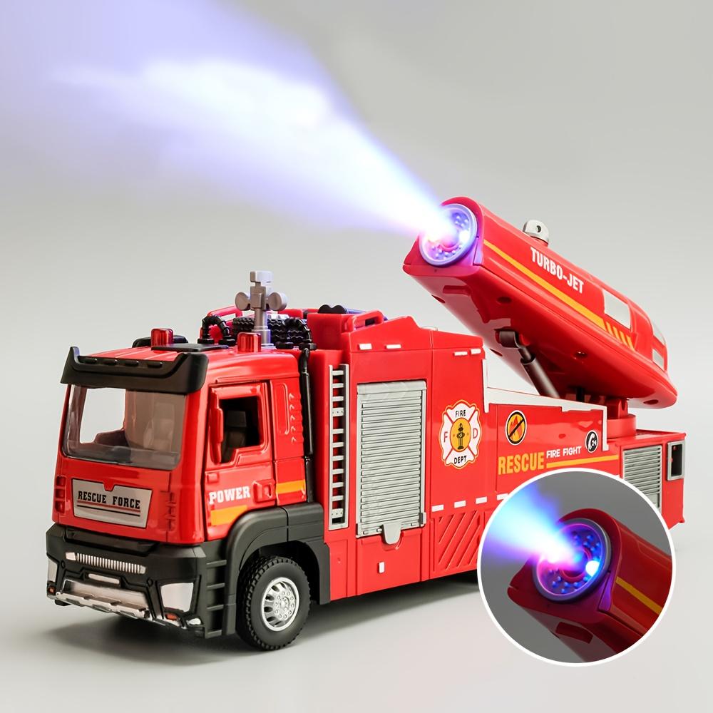 A Fire Truck with an Alloy Cabin, Can Spray + Water Spray, Move Forward, Suitable for Over 6 Years Old, Perfect Gift